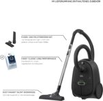 AEG CLEAN 6000 ÖKO Staubsauger mit Beutel, Hohe Saugleistung, Zusatzdüsen, XL-Räder, Edelstahl-Teleskoprohr, aus 65% Recyclingmaterial, 12 m Kabel, 850 Watt, Zubehör, Grau, AB61C1OKO
