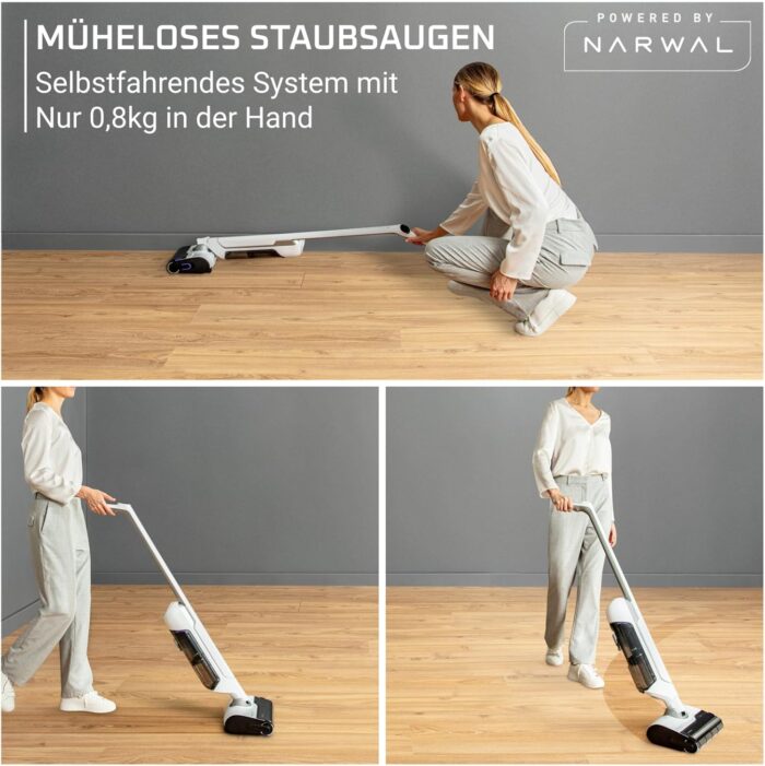 Rowenta X-Clean 10, kabelloser Akku-Nass-Trockensauger, Saugwischer selbstreinigend und -trocknend, Nasssauger Ultraleicht: nur 0,8 kg in der Hand, Waschsauger mit 60 min Laufzeit, weiß, YY5785FE