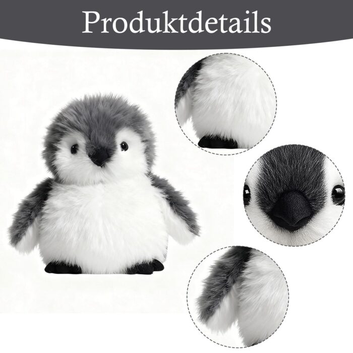 JcvPot Pinguin Kuscheltier, Weiches Stofftier Für Kinder Und Babys, Kuscheltier Pinguin Plüschtier 20 cm, Plüschtier – Bild 6