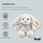 Steiff Hoppie Hase 18 cm hellgrau, Plüschtier Hase mit Schlappohren, Soft Cuddly Friends, flauschiges Stofftier zum Kuscheln – Bild 3
