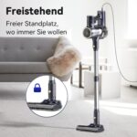Staubsauger, 6-in-1 Stielstaubsauger & Handstaubsauger mit 6M Kabel, 23Kpa stark Saugkraft, 600W Motor, freistehender Staubsauger Beutellos Vacuum Cleaner für Harte Böden Teppich, klein leicht leiser