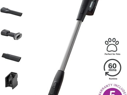Bosch Unlimited 9 Cordless Vacuum Cleaner, 60-Minute Runtime, 3.0 Ah Battery Pack, MicroClean Technology, Easy Empty Dust Box, LED Lights, White, BBS931WGB