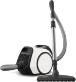 Miele Boost CX1 Parquet – Performance, Compact and Handy Vacuum Cleaner with Vortex Technology and HEPA Filter, Parquet Brush, White & Rose Gold with Tinted Collector