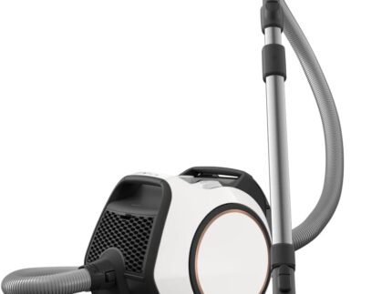 Miele Boost CX1 Parquet – Performance, Compact and Handy Vacuum Cleaner with Vortex Technology and HEPA Filter, Parquet Brush, White & Rose Gold with Tinted Collector