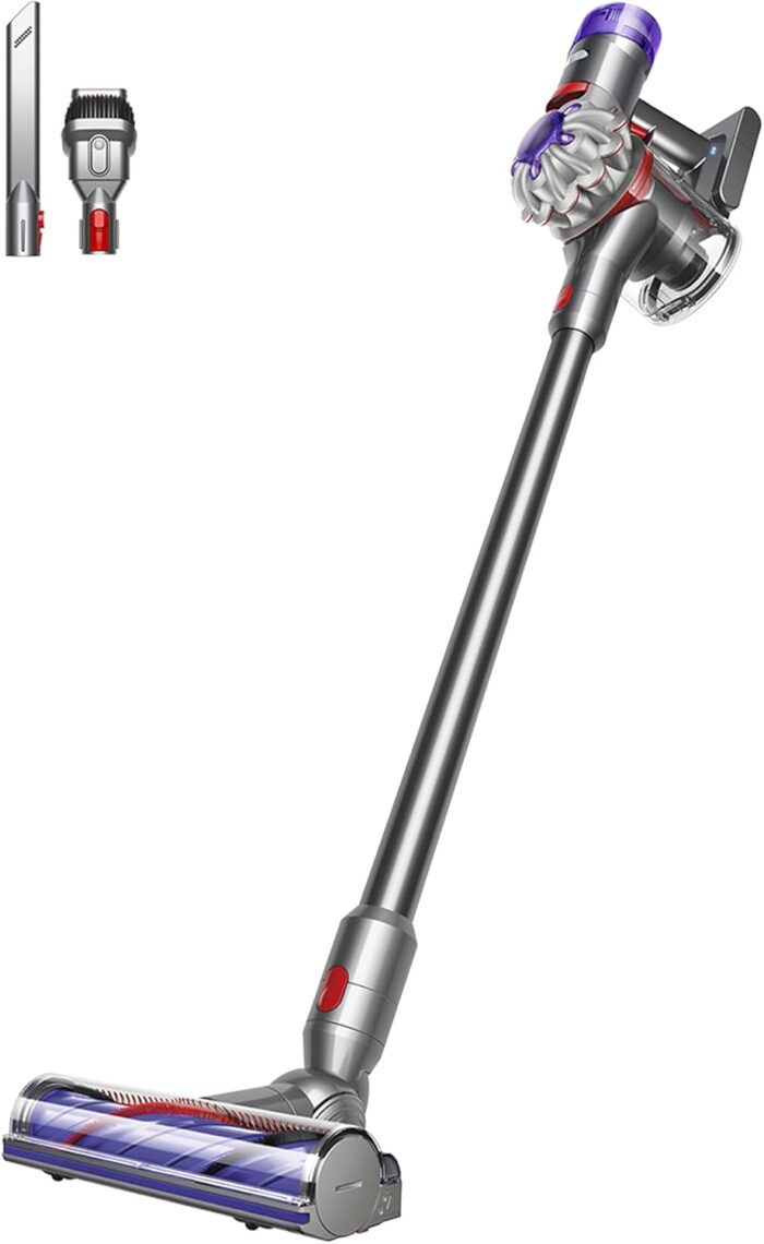 Dyson V8 Advanced Cordless Vacuum Cleaner, 130 AW, up to 40 min runtime, De-tangling Motorbar, removes Pet hair, cordless handheld