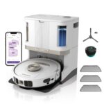 Shark PowerDetect Robot Vacuum and Mop with 60-Day Self-emptying and Cleaning Base - 3D LiDAR Navigation - Wi-Fi / App - 3 Anti-microb Pads, 1 Odour Cartridge and 2 Brushes Incl. - White