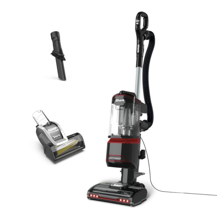 Shark Corded Upright Vacuum Cleaner 1.1L with Lift-Away Technology, LED Headlights, Anti-Allergen, 8m Cord, 750W, Crevice, Multi-Surface Tools, Blue/Black, NV602UK, 40/16B-D