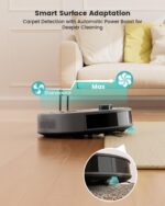 Lefant M330 Pro Robot Vacuum with Mop, 5000Pa, dToF Laser Navigation, 190° Obstacle Detection, Wi-Fi/Alexa Control, 150 Min Runtime, for Pet Hair, Light Grey