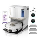 Shark PowerDetect Robot Vacuum and Mop with 60-Day Self-emptying and Cleaning Base - 3D LiDAR Navigation - Wi-Fi / App - 3 Anti-microb Pads, 1 Odour Cartridge and 2 Brushes Incl. - White