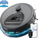 Lefant M330 Pro Robot Vacuum with Mop, 5000Pa, dToF Laser Navigation, 190° Obstacle Detection, Wi-Fi/Alexa Control, 150 Min Runtime, for Pet Hair, Light Grey
