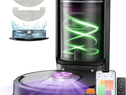 Vexilar W15 Robot Vacuum and Mop with Multi-Cyclone Bagless Self Emptying Docking Station, 10000Pa Suction, LiDAR Navigation, 5 Maps, 180Min Runtime, Robotic Vacuum for Pet Hair, Carpet and Hard Floor