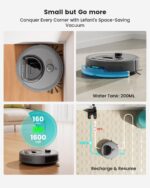 Lefant M330 Pro Robot Vacuum with Mop, 5000Pa, dToF Laser Navigation, 190° Obstacle Detection, Wi-Fi/Alexa Control, 150 Min Runtime, for Pet Hair, Light Grey