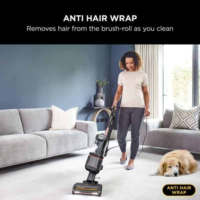 Shark Corded Upright Vacuum Cleaner 1.1L with Anti Hair Wrap Technology, Pet Model, LED Headlights, Lift-Away, Anti-Allergen, 8m Cord, 750W, 3 Attachments inc Pet Tool, Rose Gold, NZ690UKT