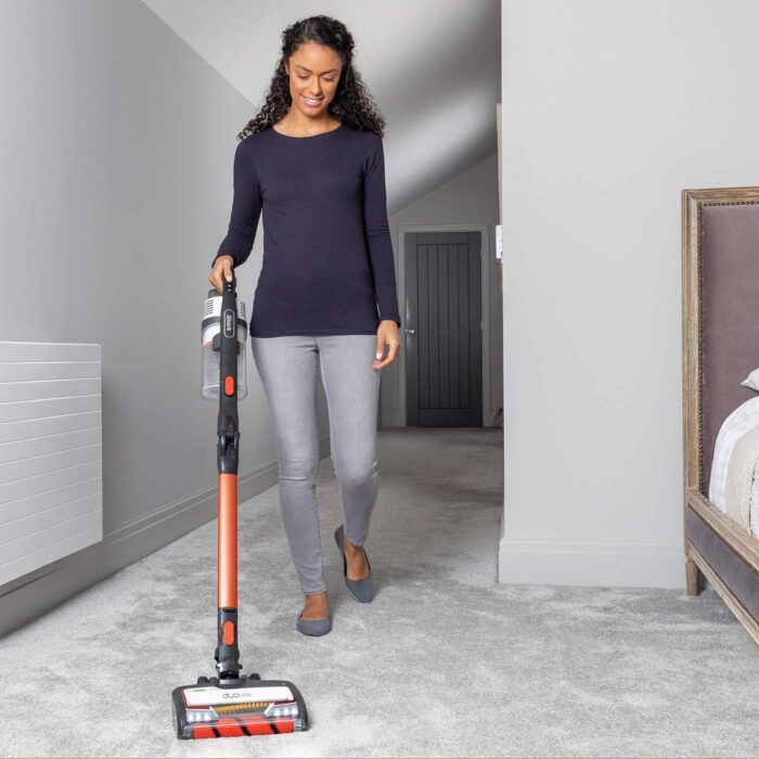 Shark Cordless Stick Vacuum Cleaner with Anti Hair Wrap, 40 Minute Run time, Flexible DuoClean Vacuum Cleaner with LED Lights, Dusting Brush, Crevice & Upholstery Tools, Orange, IZ201UK