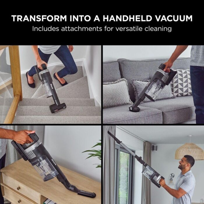Shark Stratos Cordless Stick Vacuum Cleaner Pet Pro with Anti Hair Wrap Plus, 120 Mins Run-Time (2 Batteries), Clean Sense IQ & Anti-Odour, Pet, Crevice & Multi-Surface Tools, Charcoal/Silver IZ420UKT