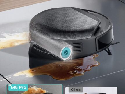 Lefant M5 Pro Robot Vacuum and Mop Cleaner, Auto All-In-One Station,18000Pa Suction, 75°C Self-Cleaning Roller Mop, dToF Laser Mapping & PSD 2.0 Obstacle Avoidance, Alexa/App, for Hard Floors Pet Hair
