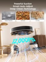 Lefant M3 Robot Vacuum Cleaner with Mop, Self-Emptying All-in-One Station, 12,000Pa Suction, dToF Laser Navigation, Dual-Spin Mops, 45°C Hot Water Auto-Wash & Air-Dry, Works on WiFi 2.4G & 5G