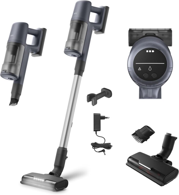 AEG 6000 Cordless Vacuum Cleaner AP61CB21DB, 103 000 RPM, Powerful Suction, Up to 99% Dust Pickup, 40 Min Runtime, Multi-Surface Nozzle, Detachable Handheld Unit