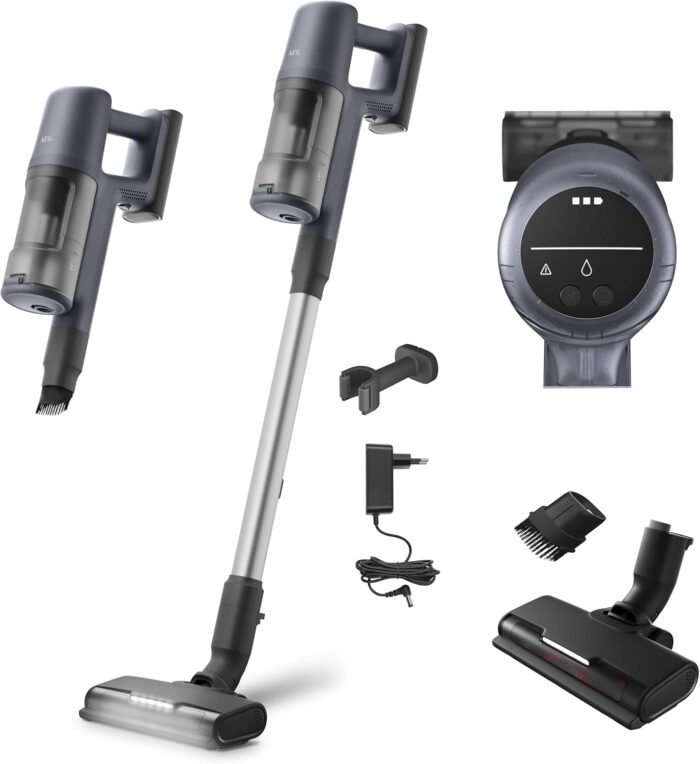 AEG 6000 Cordless Vacuum Cleaner AP61CB21DB, 103 000 RPM, Powerful Suction, Up to 99% Dust Pickup, 40 Min Runtime, Multi-Surface Nozzle, Detachable Handheld Unit