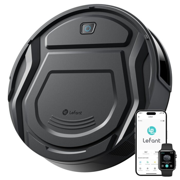 Lefant M330 Pro Robot Vacuum with Mop, 5000Pa, dToF Laser Navigation, 190° Obstacle Detection, Wi-Fi/Alexa Control, 150 Min Runtime, for Pet Hair, Light Grey