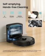 Vexilar Self-Emptying Robot Vacuum Cleaner with Mop, Laser Navigation, Up to 60 Days of Hands-Free Cleaning, 180 Mins Runtime, Strong 8000Pa Suction Robot Vacuum to Clean Floors, Carpets, and Pet Hair