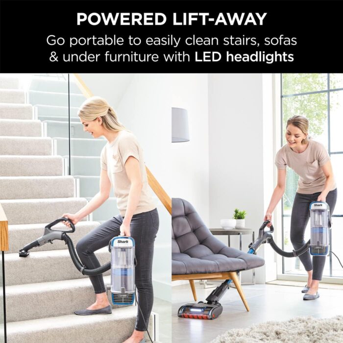 Shark Corded Upright Vacuum Cleaner with Anti Hair Wrap Technology, DuoClean Floorhead, Powered Lift-Away, Anti-Allergen Complete Seal and 2 Attachments including Pet Tool, 8m Cord, Blue, NZ850UKT
