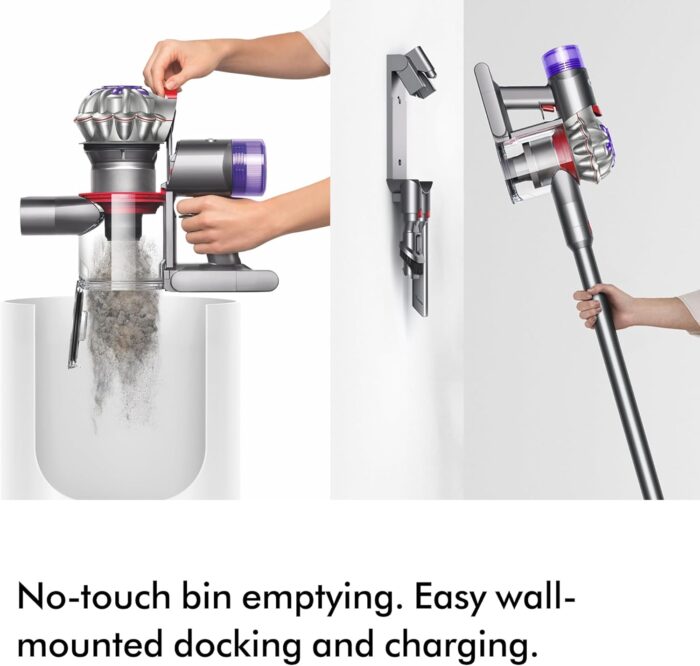 Dyson V8 Advanced Cordless Vacuum Cleaner, 130 AW, up to 40 min runtime, De-tangling Motorbar, removes Pet hair, cordless handheld
