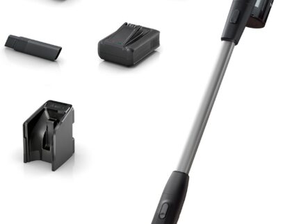 Bosch Unlimited 9 Cordless Vacuum Cleaner, 60-Minute Runtime, 3.0 Ah Battery Pack, MicroClean Technology, Easy Empty Dust Box, LED Lights, White, BBS931WGB