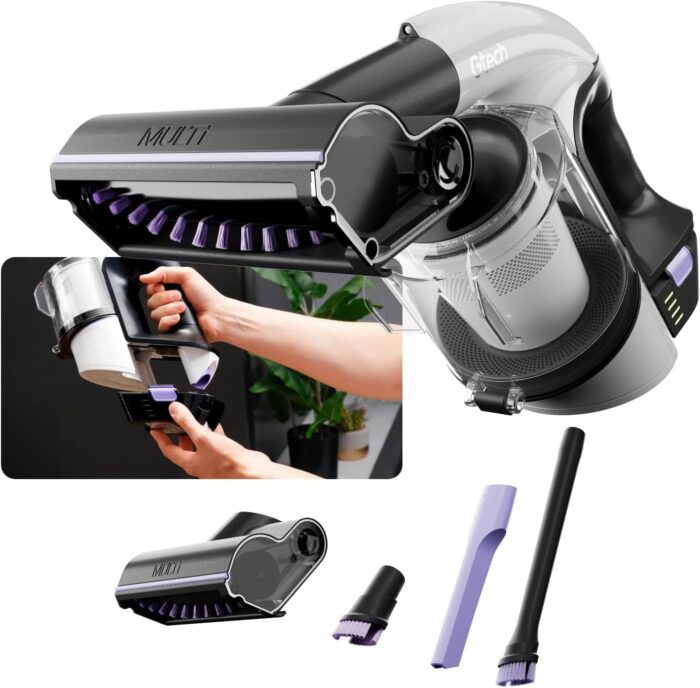Gtech Multi Platinum | Cordless Lightweight Handheld Vacuum Cleaner | Reinforced with Aluminium | Rechargeable 22V 3350mAh Lithium Battery | Powered Brush Bar | 30 Mins Runtime