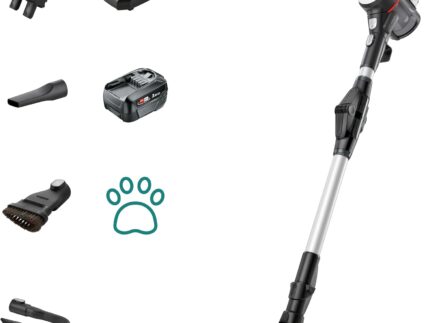 Bosch Unlimited 7 BCS712GB ProHome MultiUse Lightweight Cordless Vacuum Cleaner with Flex Tube, Quick Charger & Accessories, 2 Batteries 80 minutes runtime - White