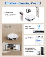 ECOVACS DEEBOT T50 PRO OMNI Robot Vacuum,Extend Side Brush and Mop, 15,000Pa, AIVI 3D 3.0, Auto Cleaning Solution Adding, 75℃ Hot Water Mop Washing, Hot Air-Drying, Ultra-thin 81mm, White