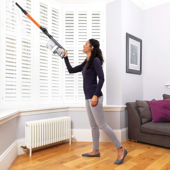 Shark Cordless Stick Vacuum Cleaner with Anti Hair Wrap, 40 Minute Run time, Flexible DuoClean Vacuum Cleaner with LED Lights, Dusting Brush, Crevice & Upholstery Tools, Orange, IZ201UK