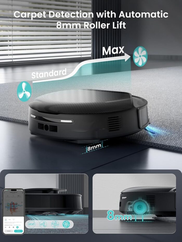Lefant M5 Pro Robot Vacuum and Mop Cleaner, Auto All-In-One Station,18000Pa Suction, 75°C Self-Cleaning Roller Mop, dToF Laser Mapping & PSD 2.0 Obstacle Avoidance, Alexa/App, for Hard Floors Pet Hair