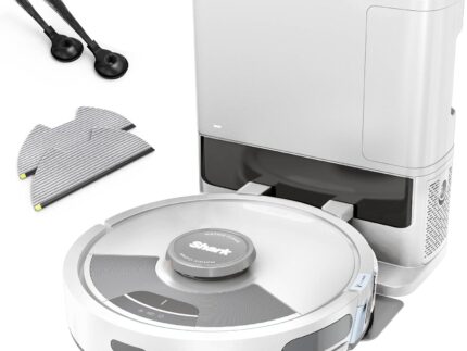 Shark Matrix Plus 2-in-1 Robot Vacuum and Mop with Self-charging Base - Deep-cleans Carpets, Hard Floors and Pet Hair - 3D LiDAR Navigation - Wi-Fi/App - 2 Pads and 2 Brushes incl. - Grey