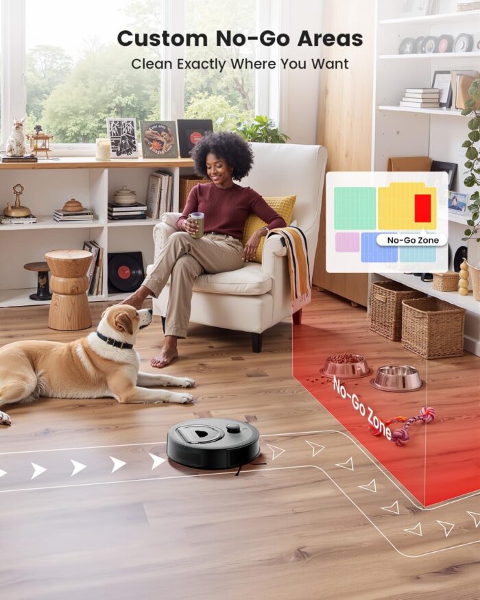 Lefant M330 Pro Robot Vacuum with Mop, 5000Pa, dToF Laser Navigation, 190° Obstacle Detection, Wi-Fi/Alexa Control, 150 Min Runtime, for Pet Hair, Light Grey
