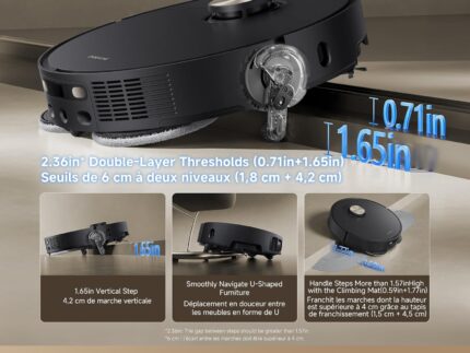 DREAME L50 Ultra Robot Vacuum and Mop Black with Auto-Empty and Mop Self-Cleaning, Precise Obstacle Avoidance, 19,500Pa Suction, HyperStream Detangling DuoBrush