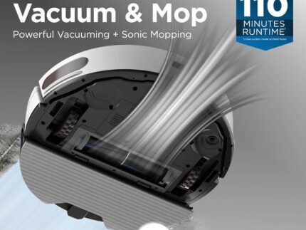 Shark Matrix Plus 2-in-1 Robot Vacuum and Mop with Self-charging Base - Deep-cleans Carpets, Hard Floors and Pet Hair - 3D LiDAR Navigation - Wi-Fi/App - 2 Pads and 2 Brushes incl. - Grey