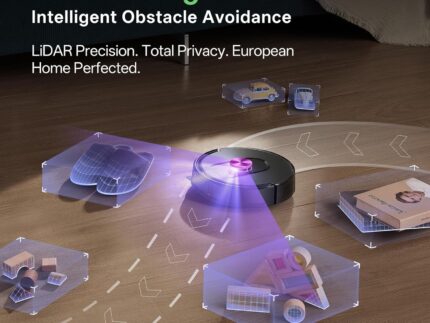 Vexilar Robot Vacuum and Mop with Multi-Cyclone Bagless Self Emptying Docking Station, 10000Pa Suction, LiDAR Navigation, 5 Maps, 180Min Runtime, Robotic Vacuum for Pet Hair, Carpet and Hard Floor