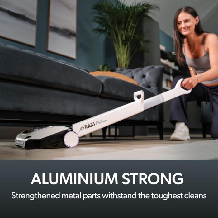 Gtech AirRAM Platinum AR46 Cordless Vacuum Cleaner - Includes Anti-Hair Wrap Brush Bar - Perfect for Carpet and Hardwood Floors - Rechargeable 22v Li-ion Battery - Lightweight (3.3 kgs.)