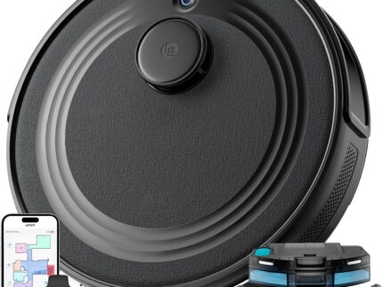 Lefant M2 Robot Vacuum Cleaner with Mop, Powerful 6000Pa Suction, dToF Laser Navigation, 2.4G/5G Wi-Fi, App/Alexa/Apple Watch Control, 140min Runtime, Ideal for Pet Hair, Carpets & Hard Floors