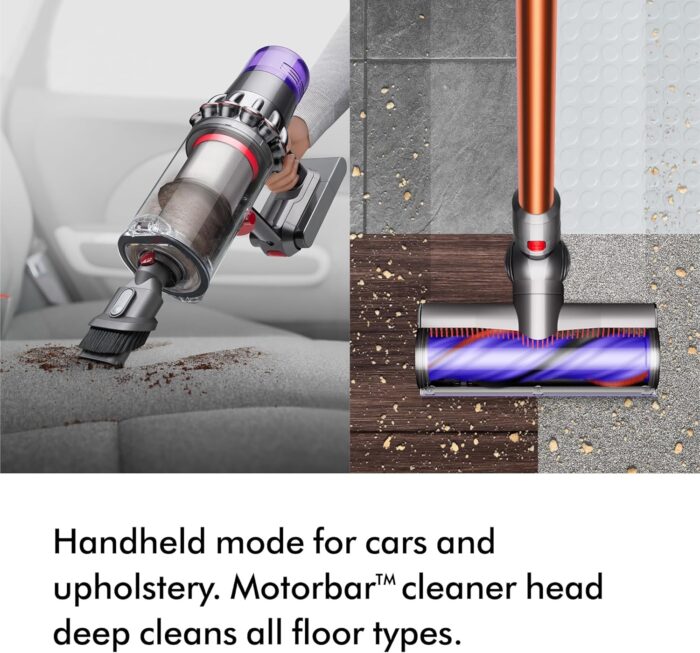 Dyson Cyclone V10 Absolute cordless vacuum cleaner, 150 AW, 60min runtime, Hair de-tangling (Nickel/Copper)