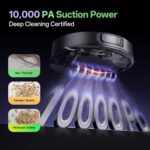 Vexilar W15 Robot Vacuum and Mop with Multi-Cyclone Bagless Self Emptying Docking Station, 10000Pa Suction, LiDAR Navigation, 5 Maps, 180Min Runtime, Robotic Vacuum for Pet Hair, Carpet and Hard Floor