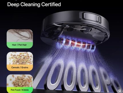 Vexilar W15 Robot Vacuum and Mop with Multi-Cyclone Bagless Self Emptying Docking Station, 10000Pa Suction, LiDAR Navigation, 5 Maps, 180Min Runtime, Robotic Vacuum for Pet Hair, Carpet and Hard Floor